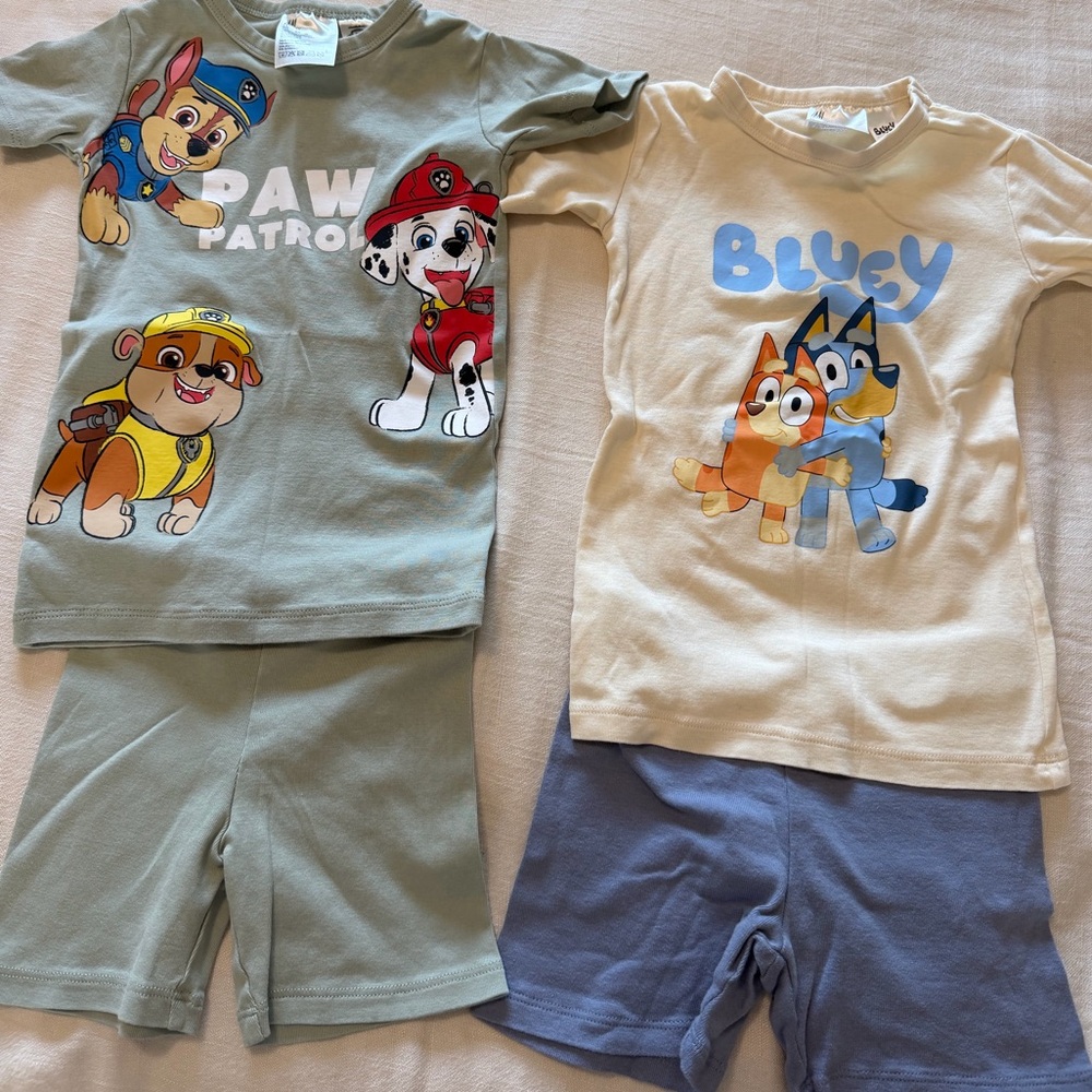 H&M Paw Patrol and Bluey pajama Set size 5t